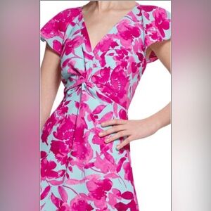 Floral Pink and Blue Dress